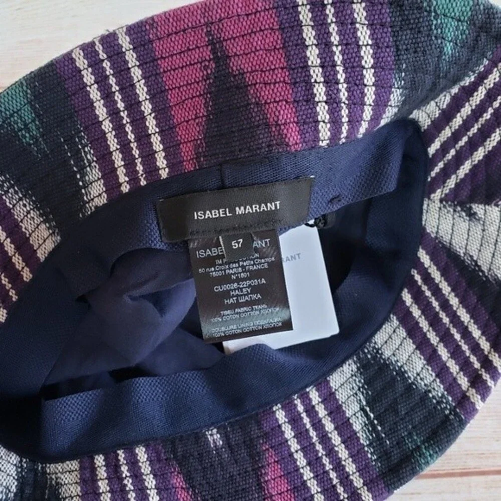 Isabel Marant Chapeau Haley 100% Cotton Bucket Hat in Faded Night - Picture 6 of 8